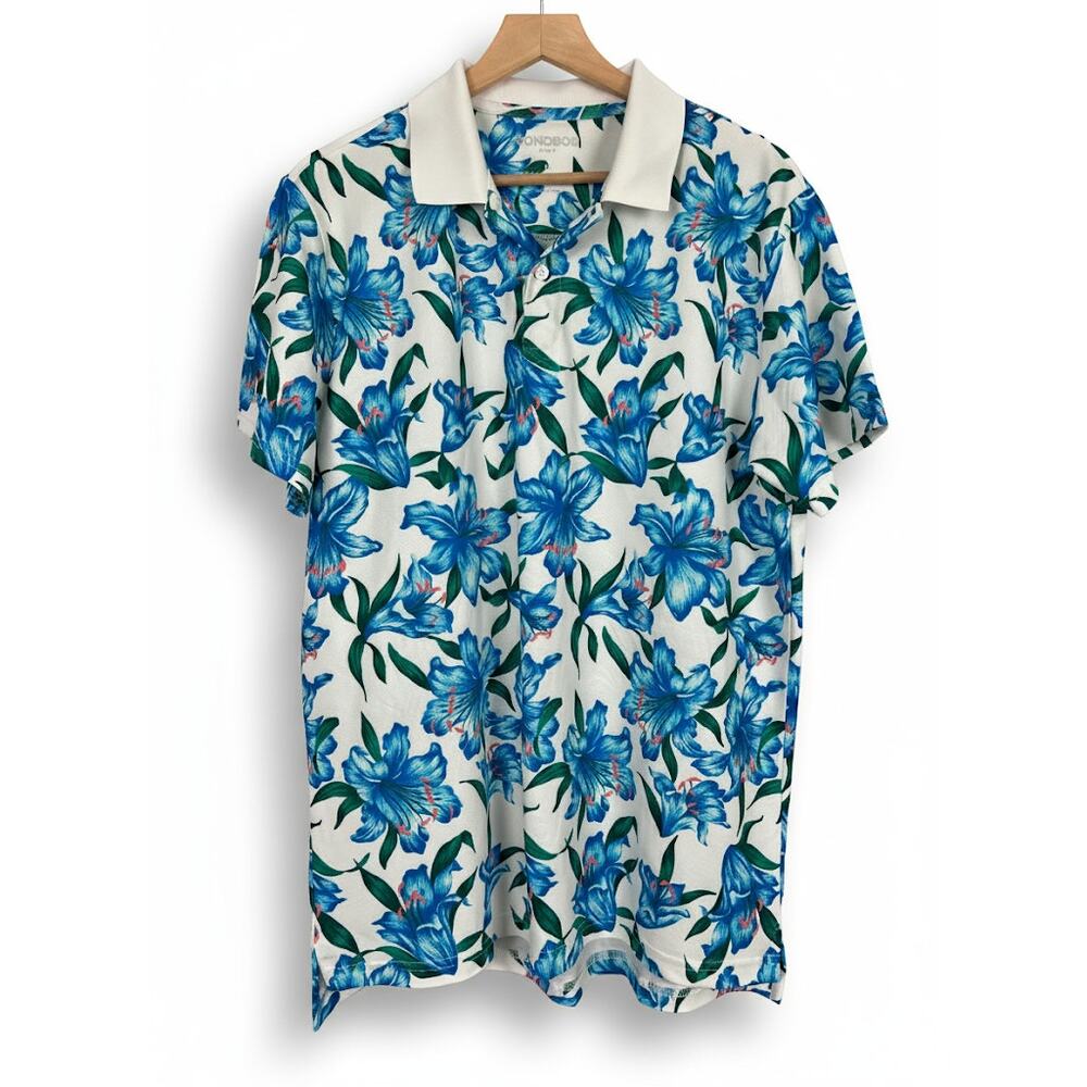 Bonobos Golf Mens M‎ Athleisure Preppy Tropical Hawaiian Performance Polo Shirt